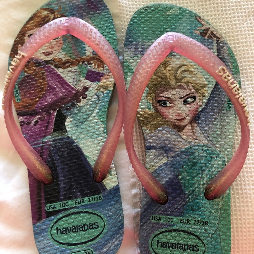 Havaianas Girls 10C Frozen pink/blue flip flops
